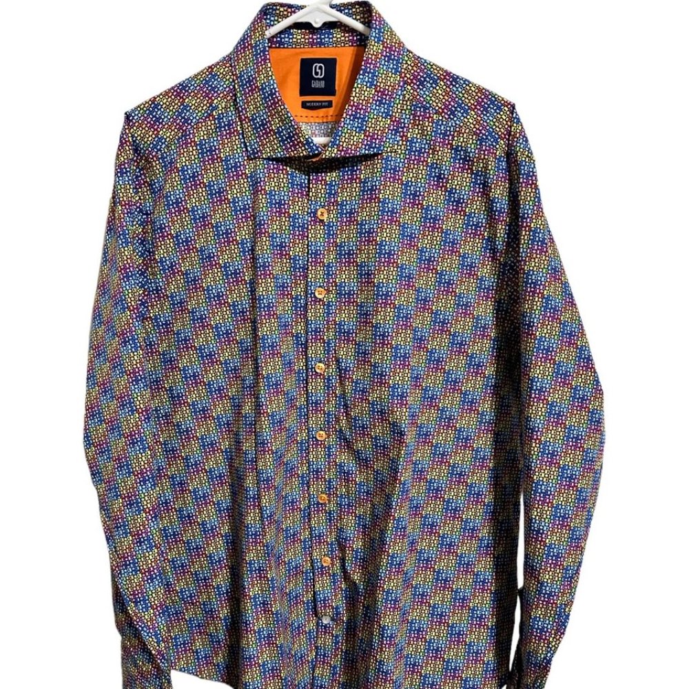 Men's Gabano Modern Fit Button-Up Luxury Vintage L/S Shirt Size 2XL NWOT